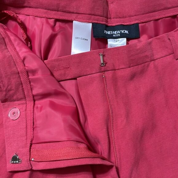 💗Jones New York Pant size 12 Petite salmon/pink with pockets 💗 - Picture 3 of 10